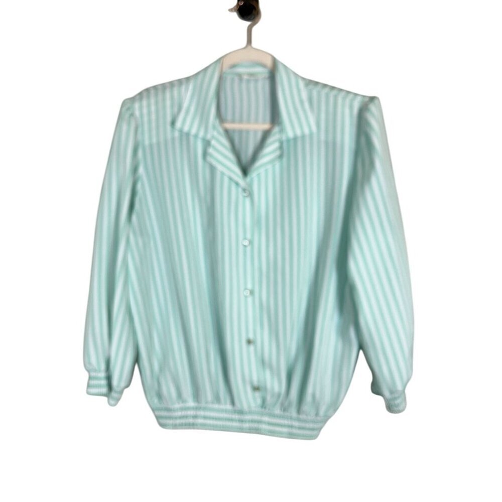 Retro Striped Top 16 Green Pullover Old Money Classic‎ Chic Preppy Boho Western